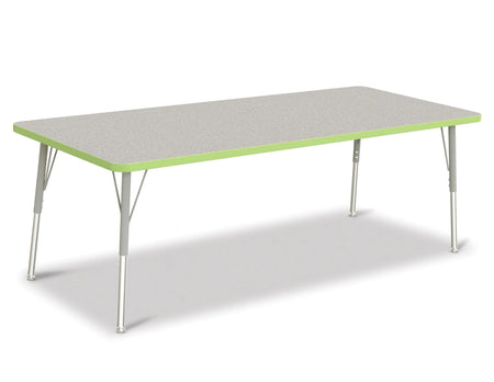 Berries® Rectangle Activity Table - 30" X 72", A-height -Gray/Key Lime/Gray