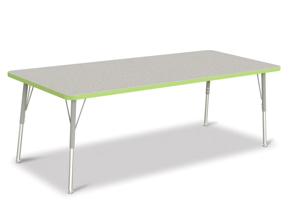 Berries® Rectangle Activity Table - 30" X 72", A-height -Gray/Key Lime/Gray