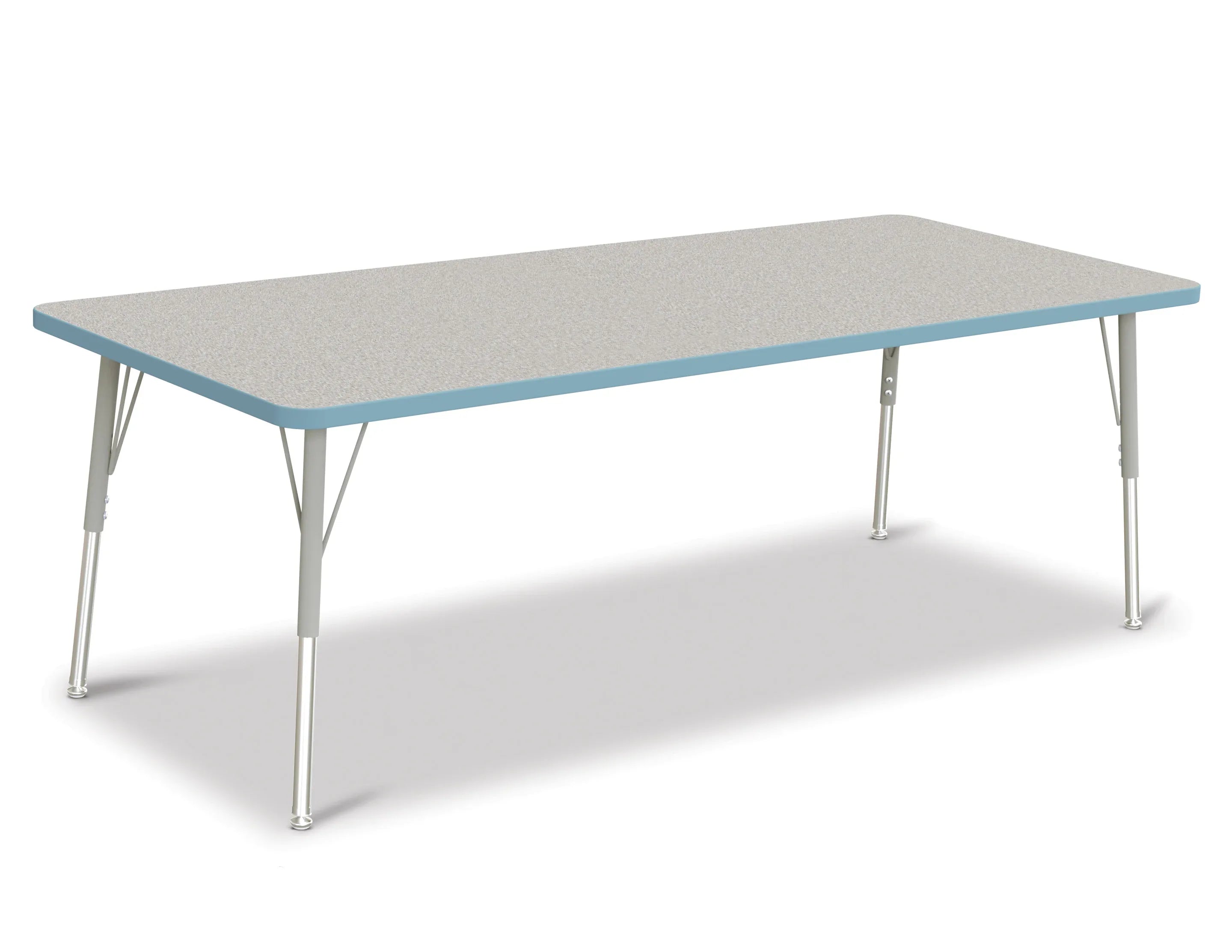 Berries® Rectangle Activity Table - 30" X 72", A-height - Freckled Gray/Coastal Blue/Gray