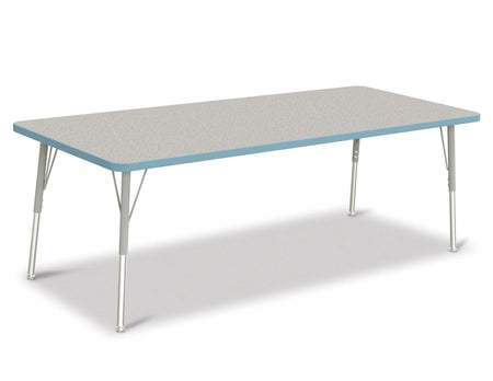 Berries® Rectangle Activity Table - 30" X 72", A-height - Freckled Gray/Coastal Blue/Gray