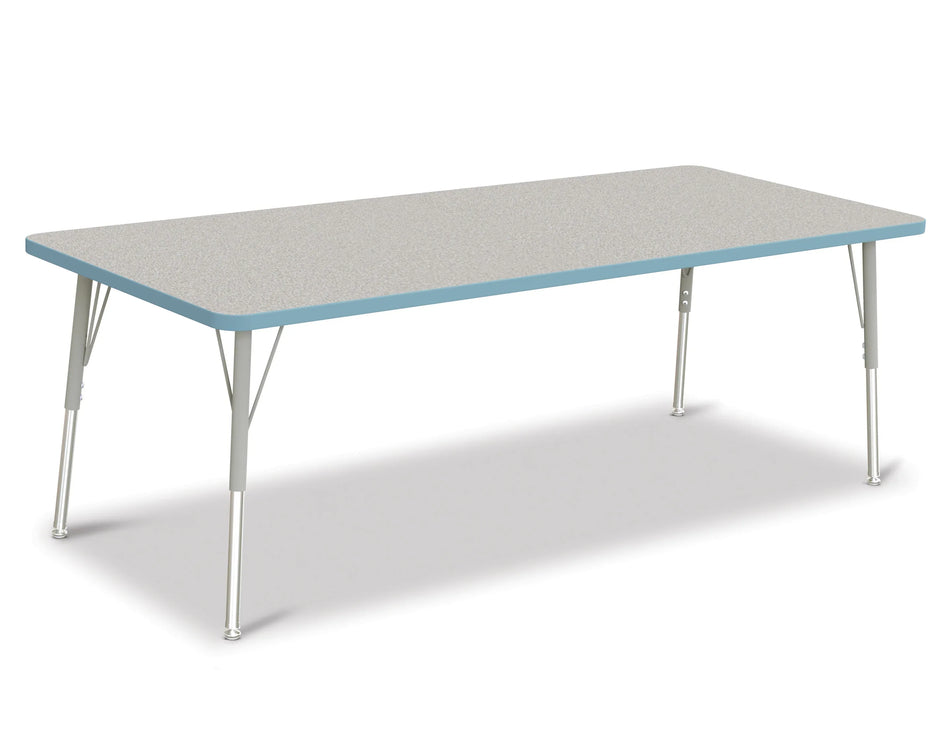 Berries® Rectangle Activity Table - 30" X 72", A-height - Freckled Gray/Coastal Blue/Gray