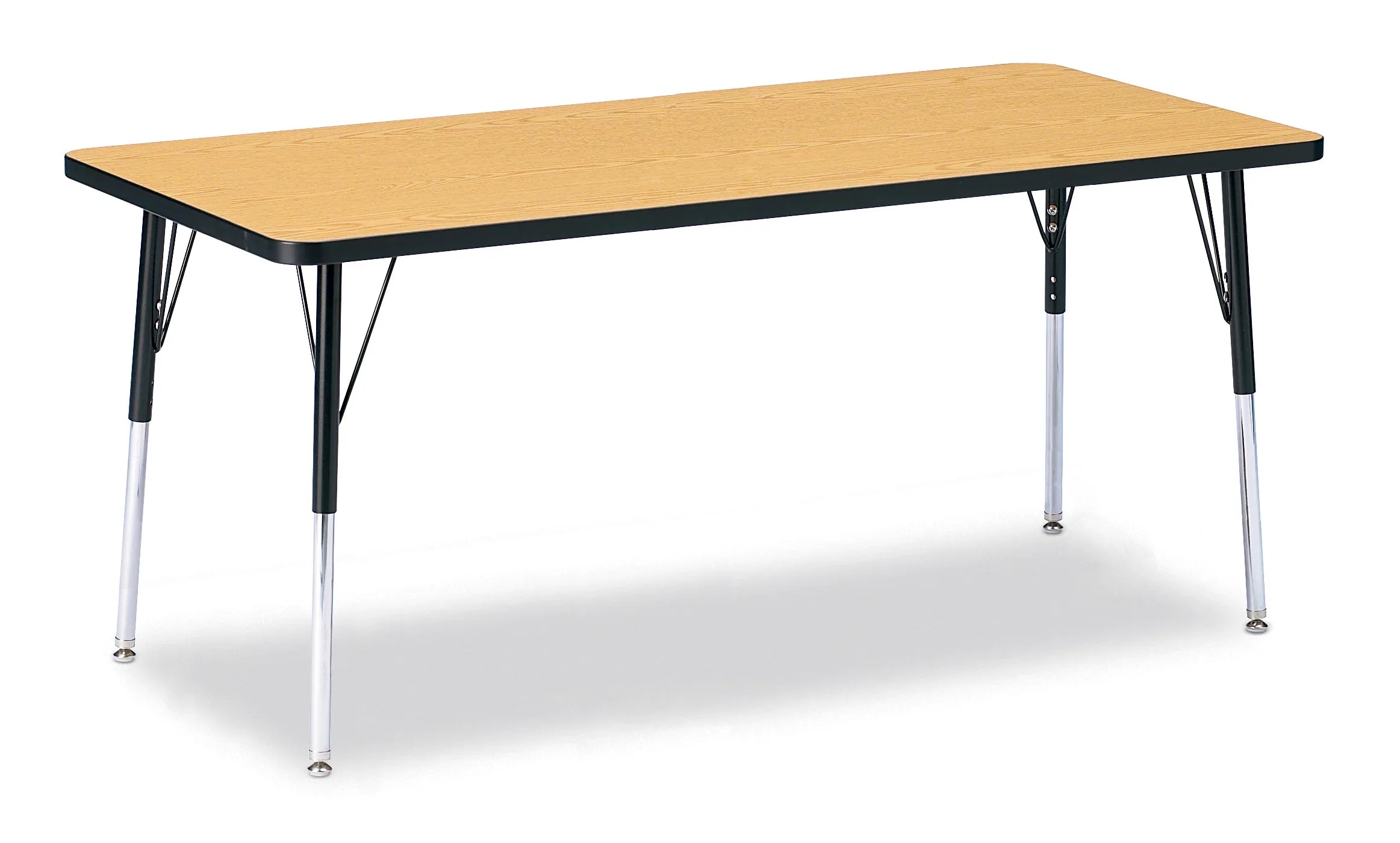 Berries® Rectangle Activity Table - 30" X 72", A-height - Oak/Black/Black