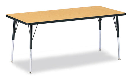 Berries® Rectangle Activity Table - 30" X 72", A-height - Oak/Black/Black