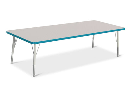 Berries® Rectangle Activity Table - 30" X 72", E-height - Freckled Gray/Teal/Gray