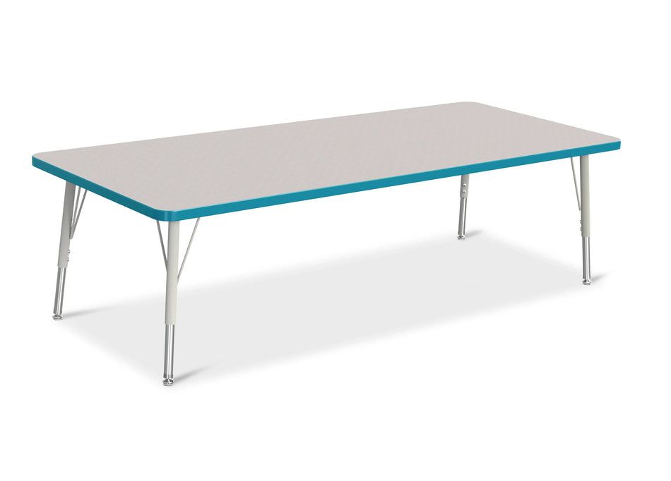 Berries® Rectangle Activity Table - 30" X 72", E-height - Freckled Gray/Teal/Gray