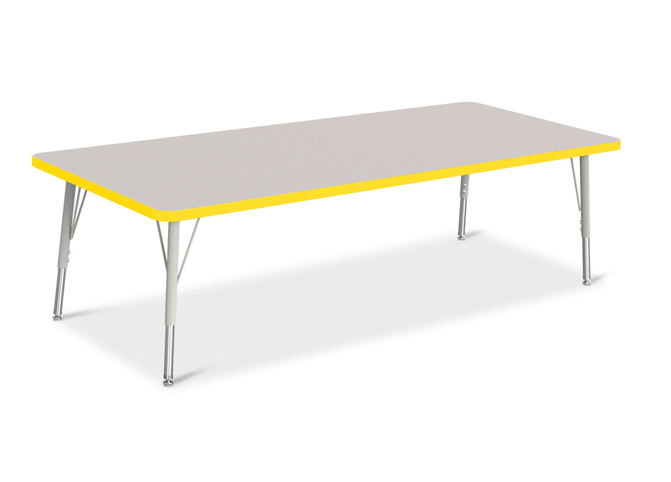 Berries® Rectangle Activity Table - 30" X 72", E-height - Freckled Gray/Yellow/Gray