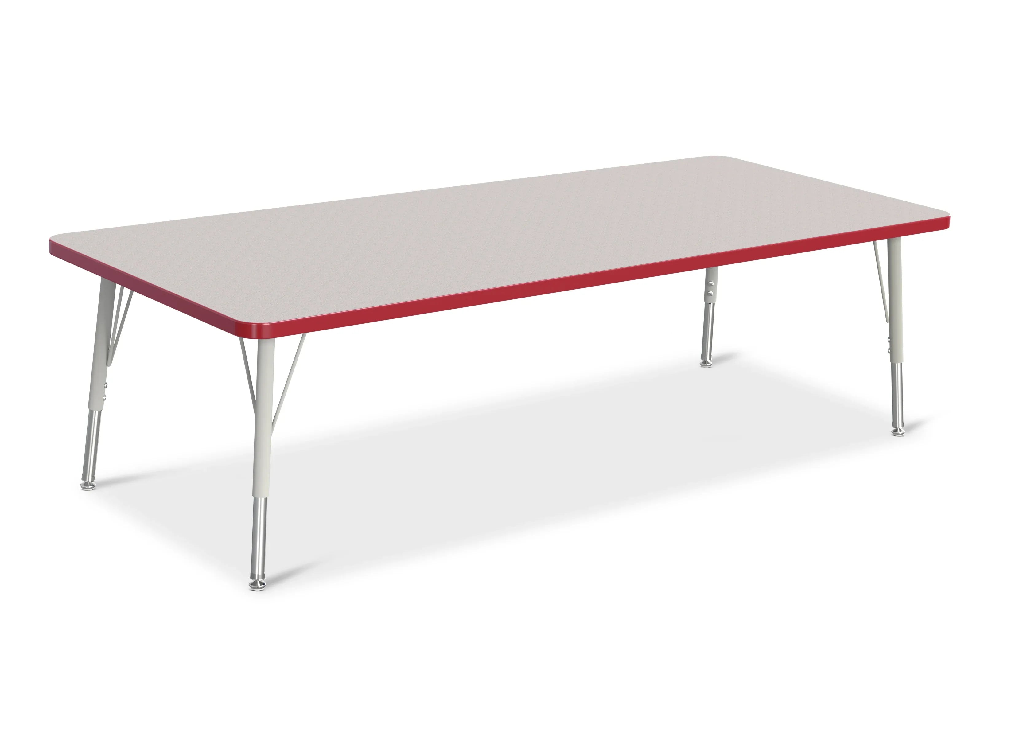Berries® Rectangle Activity Table - 30" X 72", E-height - Freckled Gray/Red/Gray