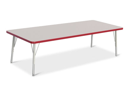 Berries® Rectangle Activity Table - 30" X 72", E-height - Freckled Gray/Red/Gray