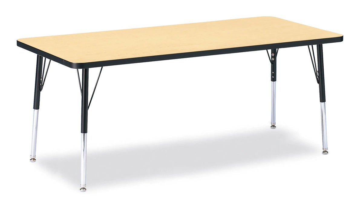 Berries® Rectangle Activity Table - 30" X 72", E-height - Maple/Black/Black