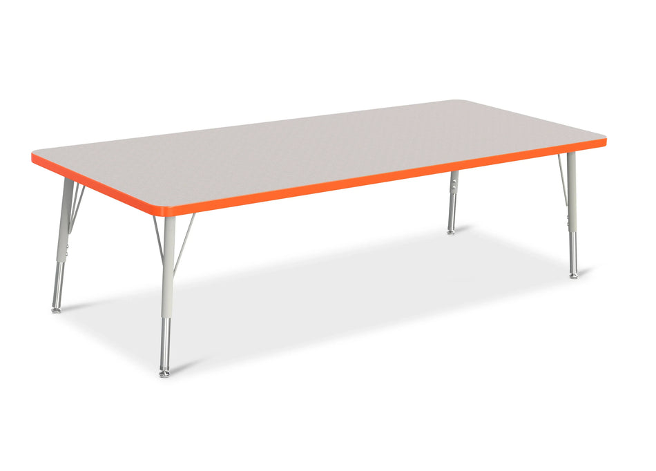 Berries® Rectangle Activity Table - 30" X 72", E-height - Freckled Gray/Orange/Gray