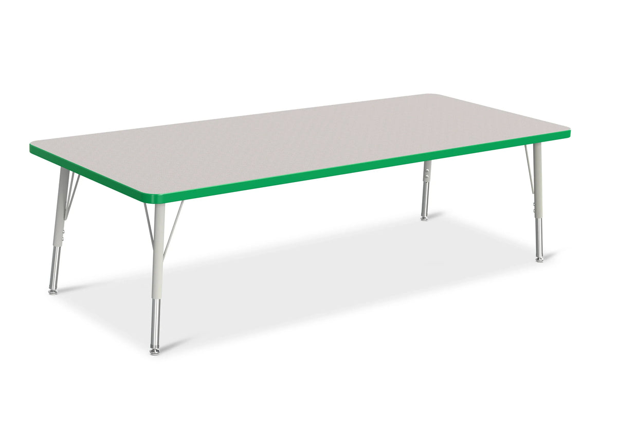 Berries® Rectangle Activity Table - 30" X 72", E-height - Freckled Gray/Green/Gray