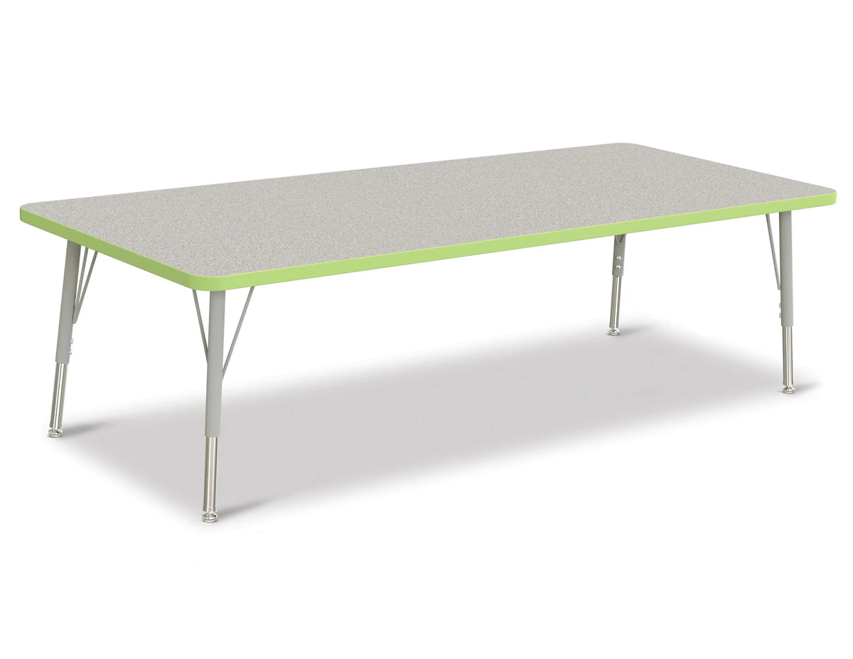 Berries® Rectangle Activity Table - 30" X 72", E-height - Freckled Gray/Key Lime/Gray