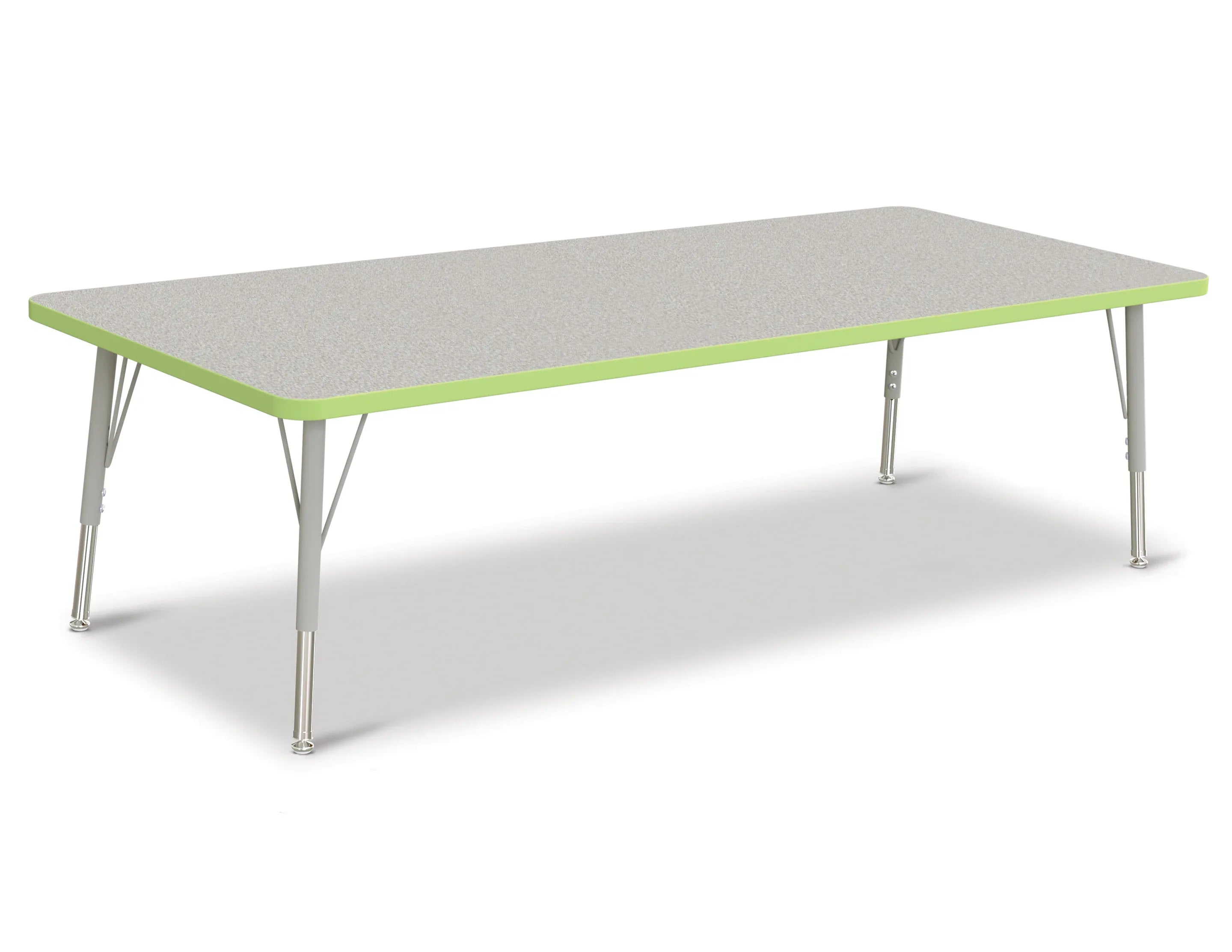 Berries® Rectangle Activity Table - 30" X 72", E-height - Freckled Gray/Key Lime/Gray