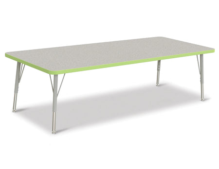 Berries® Rectangle Activity Table - 30" X 72", E-height - Freckled Gray/Key Lime/Gray