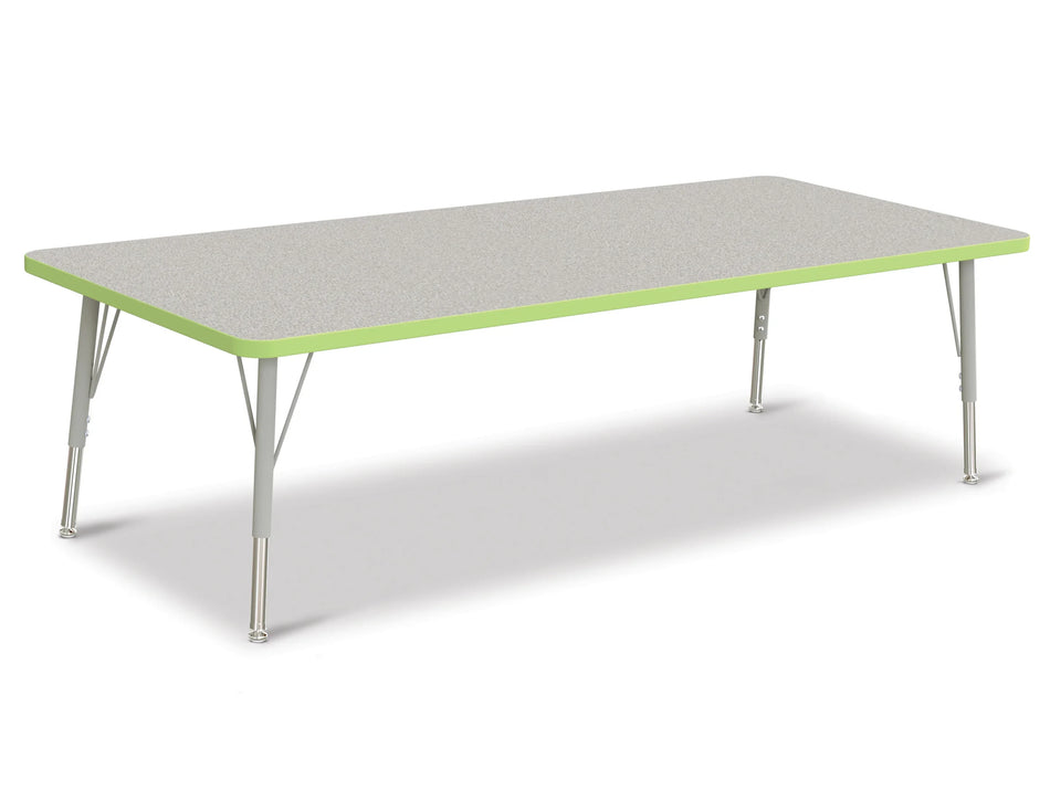 Berries® Rectangle Activity Table - 30" X 72", E-height - Freckled Gray/Key Lime/Gray