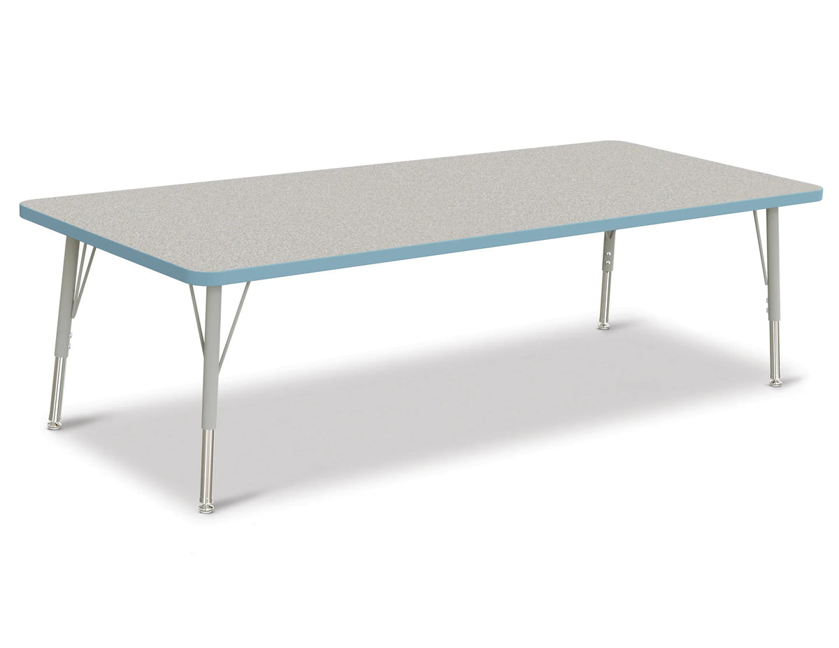 Berries® Rectangle Activity Table - 30" X 72", E-height - Freckled Gray/Coastal Blue/Gray