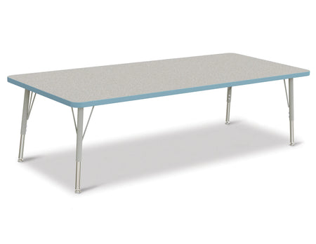 Berries® Rectangle Activity Table - 30" X 72", E-height - Freckled Gray/Coastal Blue/Gray
