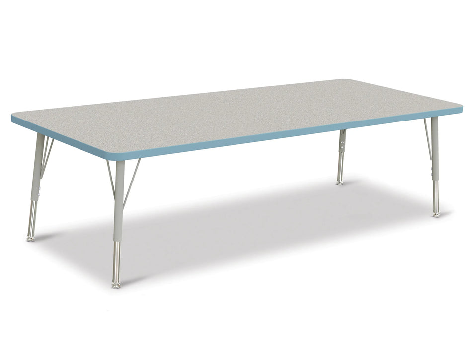 Berries® Rectangle Activity Table - 30" X 72", E-height - Freckled Gray/Coastal Blue/Gray