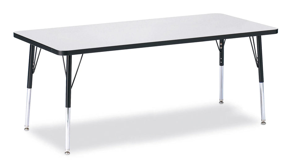 Berries® Rectangle Activity Table - 30" X 72", E-height - Freckled Gray/Black/Black