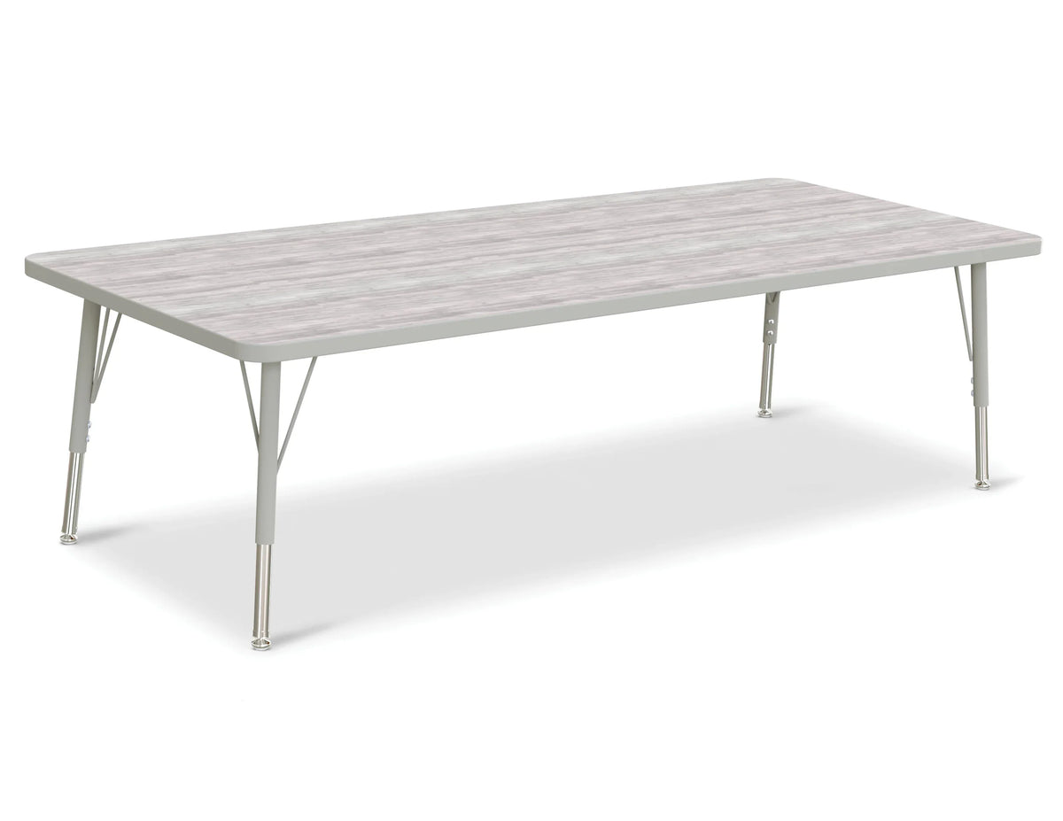 Berries® Rectangle Activity Table - 30" X 72", E-height - Driftwood Gray/Gray/Gray
