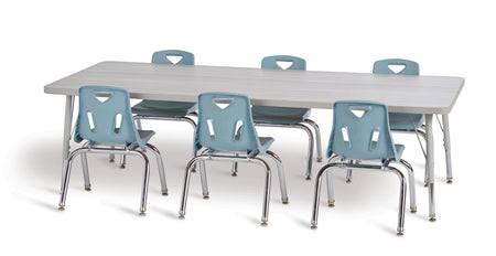Berries® Rectangle Activity Table - 30" X 60", A-height - Driftwood Gray/Gray/Gray