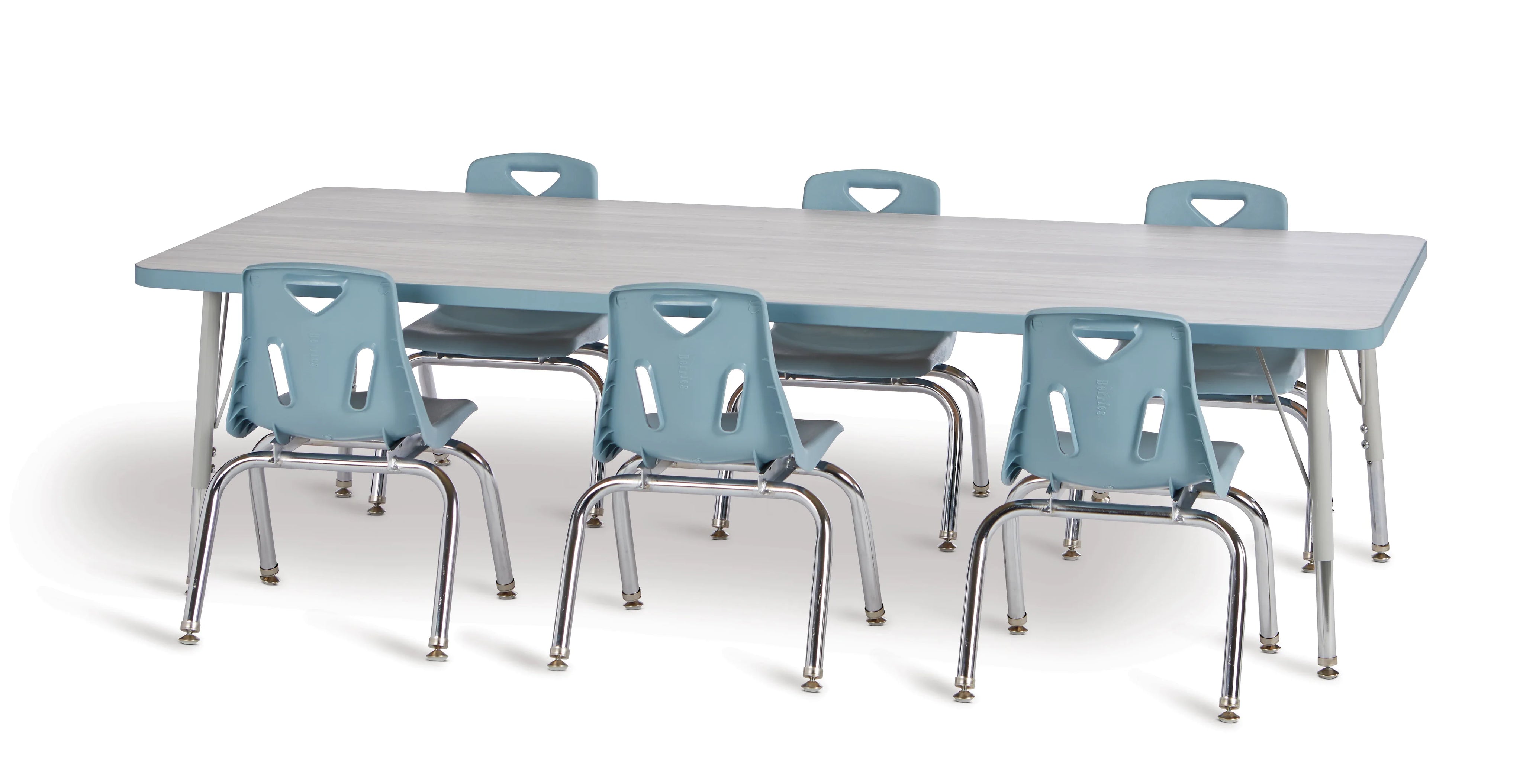 Berries® Rectangle Activity Table - 24" X 36", A-height - Driftwood Gray/Coastal Blue/Gray