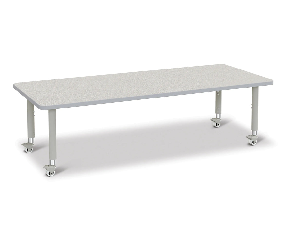 Berries® Rectangle Activity Table - 30" X 72", Mobile - Freckled Gray/Gray/Gray