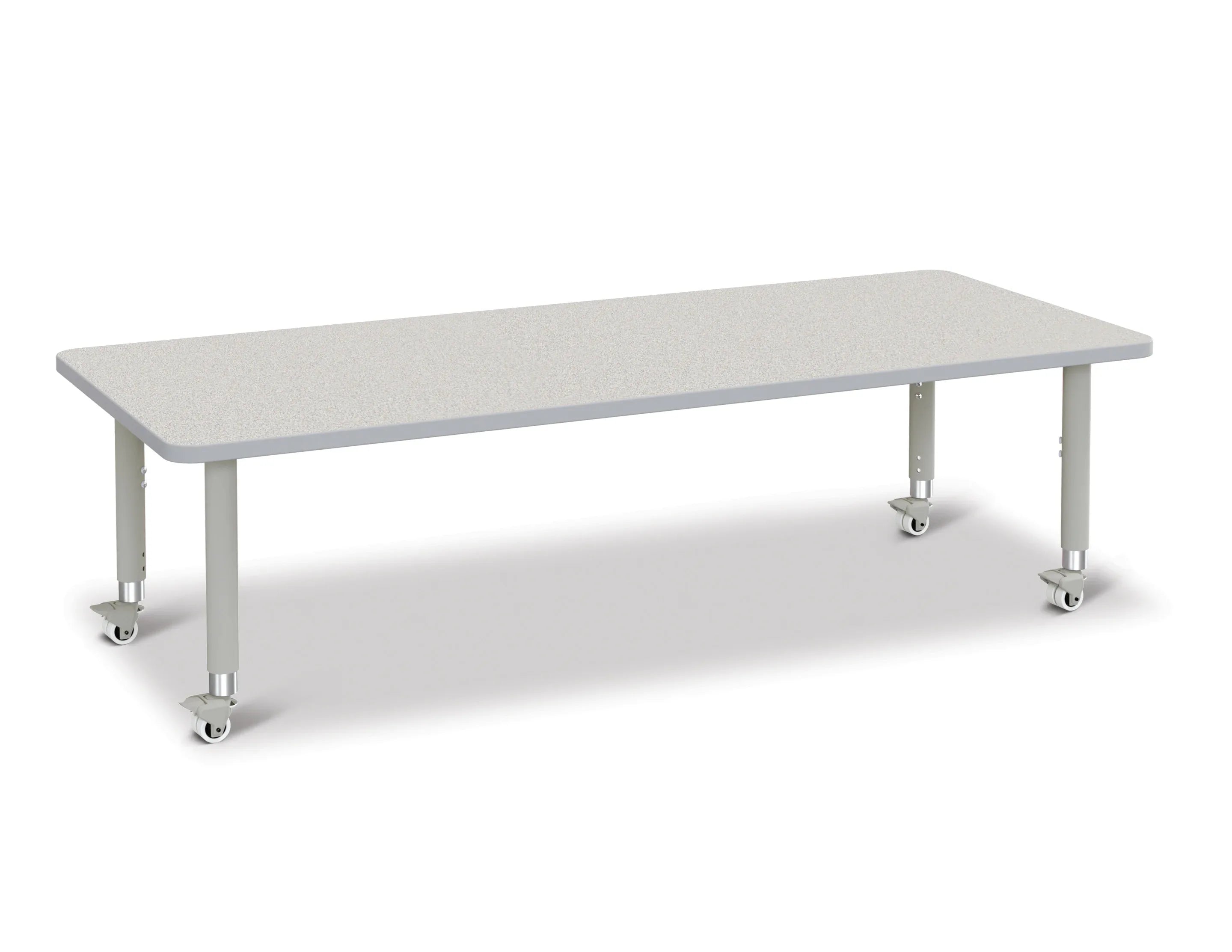 Berries® Rectangle Activity Table - 30" X 72", Mobile - Freckled Gray/Gray/Gray
