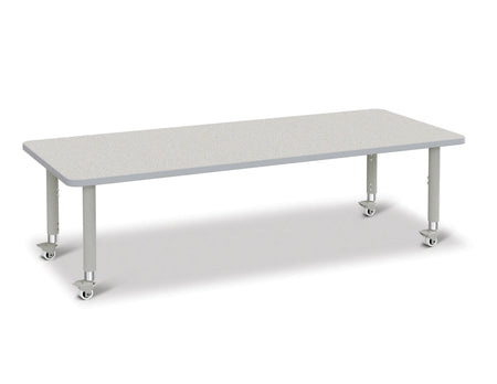 Berries® Rectangle Activity Table - 30" X 72", Mobile - Freckled Gray/Gray/Gray