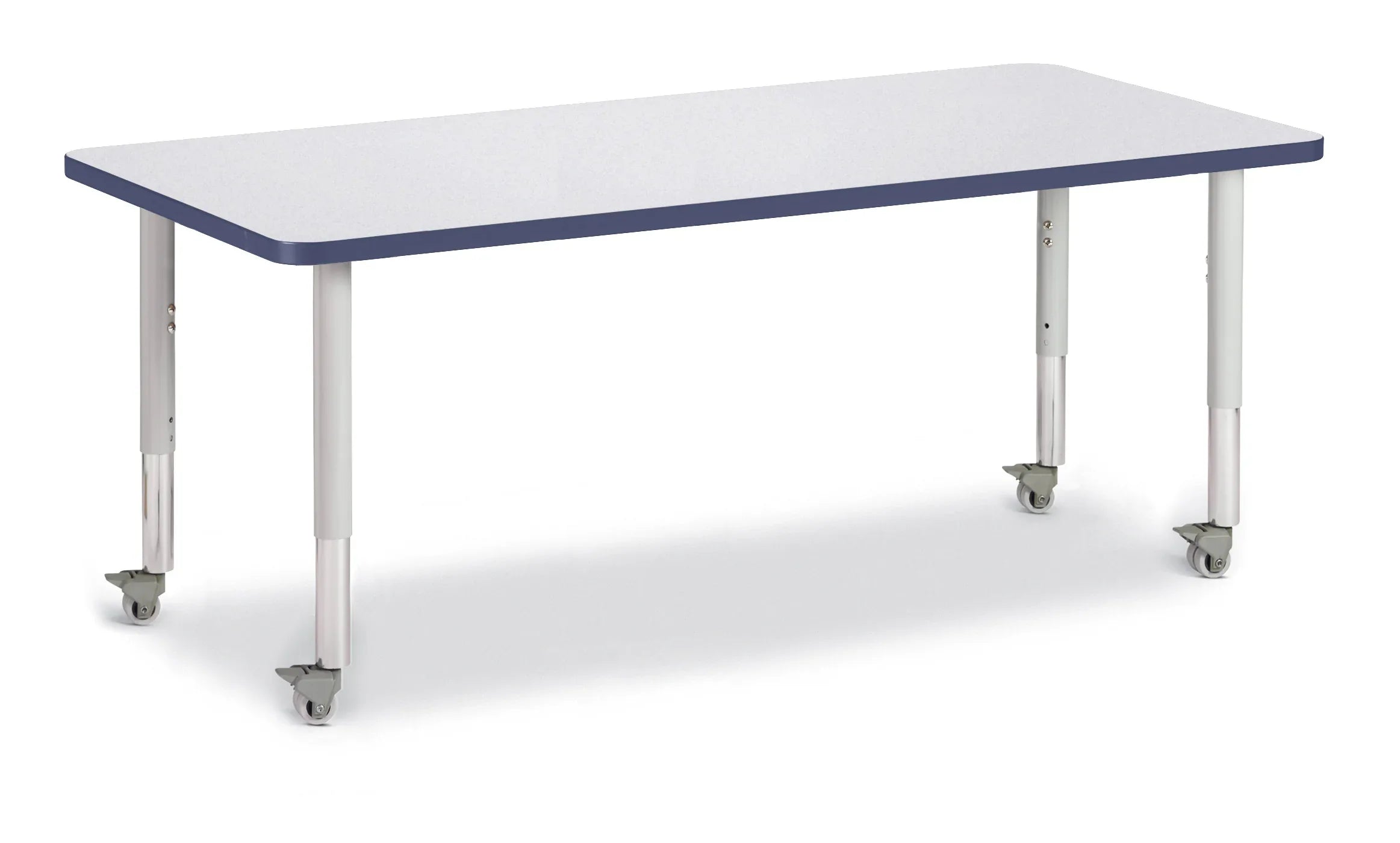 Berries® Rectangle Activity Table - 30" X 72", Mobile - Freckled Gray/Navy/Gray