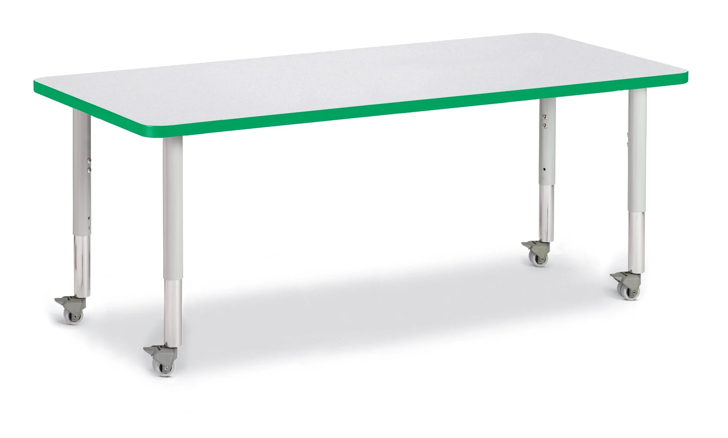 Berries® Rectangle Activity Table - 30" X 72", Mobile - Freckled Gray/Green/Gray