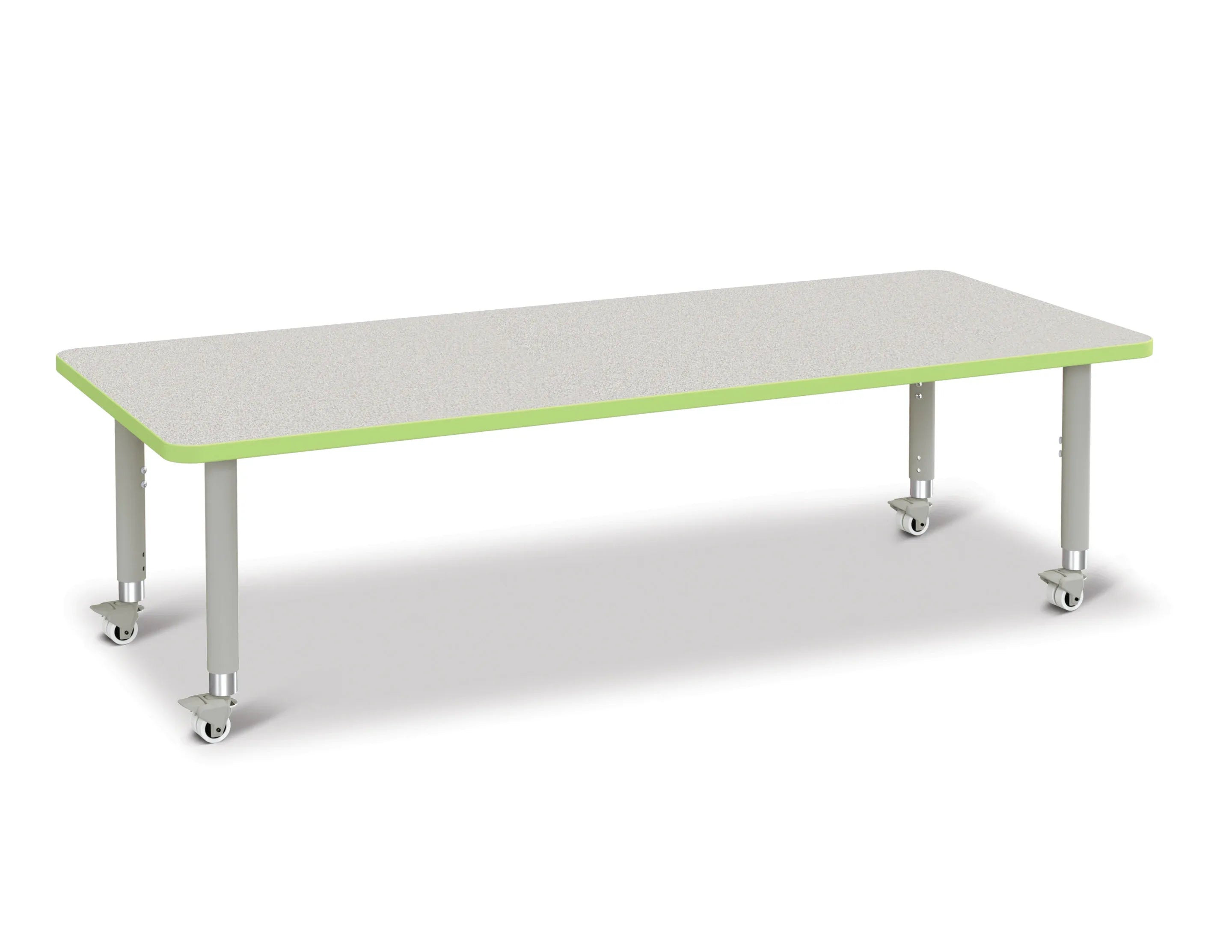 Berries® Rectangle Activity Table - 30" X 72", Mobile - Freckled Gray/Key Lime/Gray