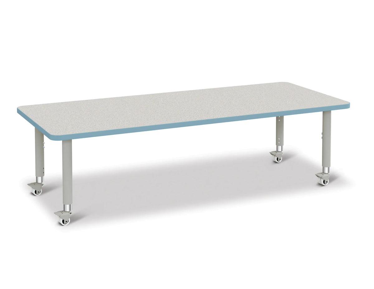 Berries® Rectangle Activity Table - 30" X 72", Mobile - Freckled Gray/Coastal Blue/Gray