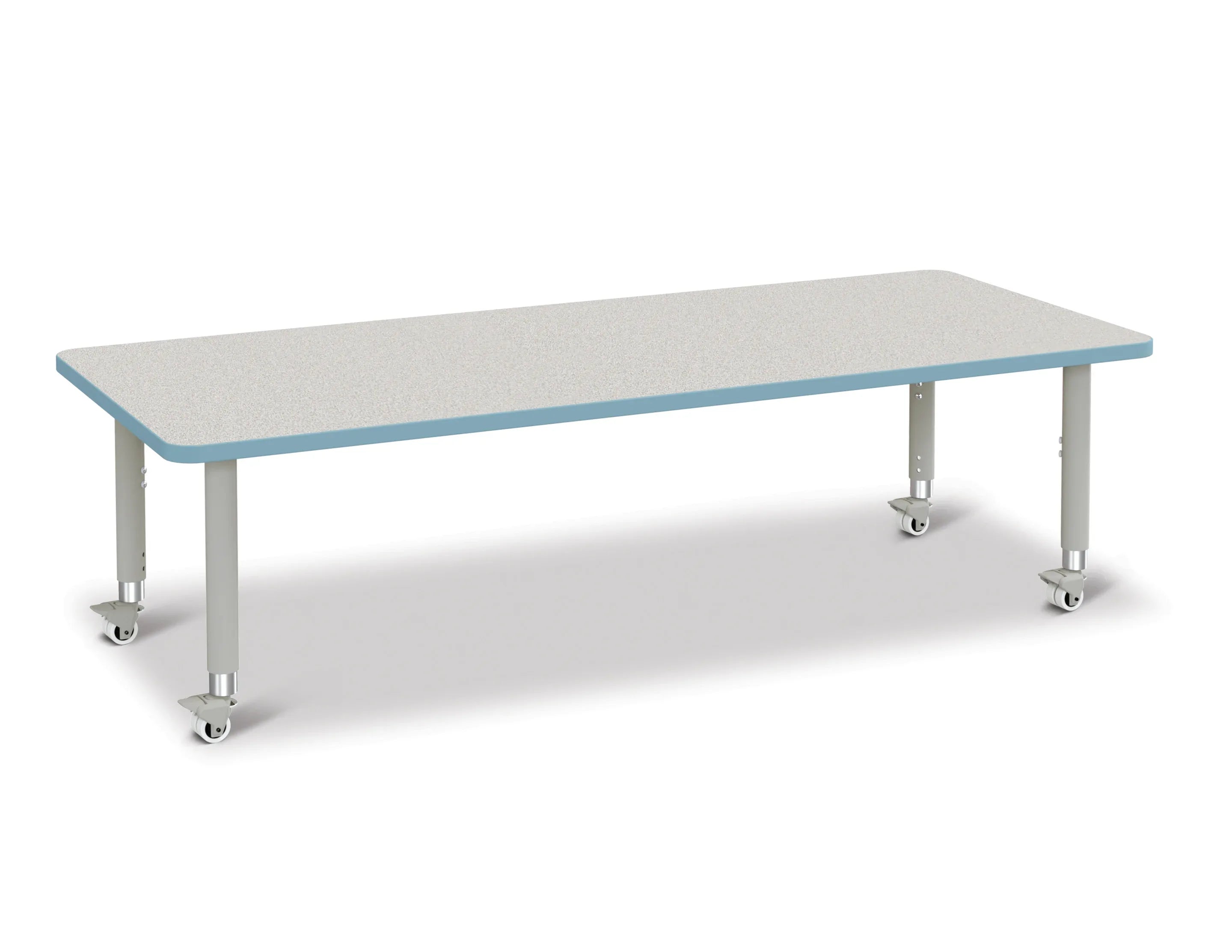 Berries® Rectangle Activity Table - 30" X 72", Mobile - Freckled Gray/Coastal Blue/Gray