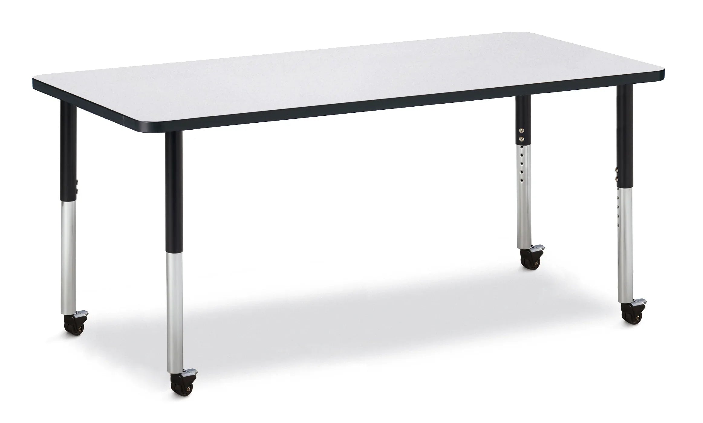 Berries® Rectangle Activity Table - 30" X 72", Mobile - Freckled Gray/Black/Black