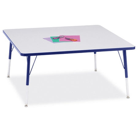 Berries® Square Activity Gray Table - 48" X 48", Color Trim Adjustable height Gray 180