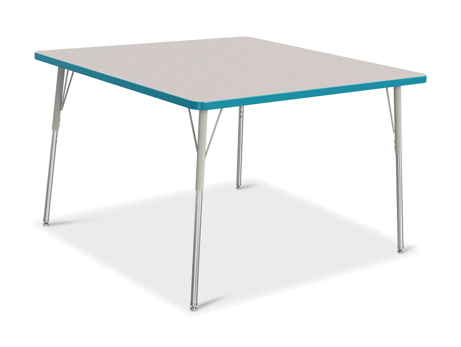 Berries® Square Activity Table - 48" X 48", A-height - Freckled Gray/Teal/Gray