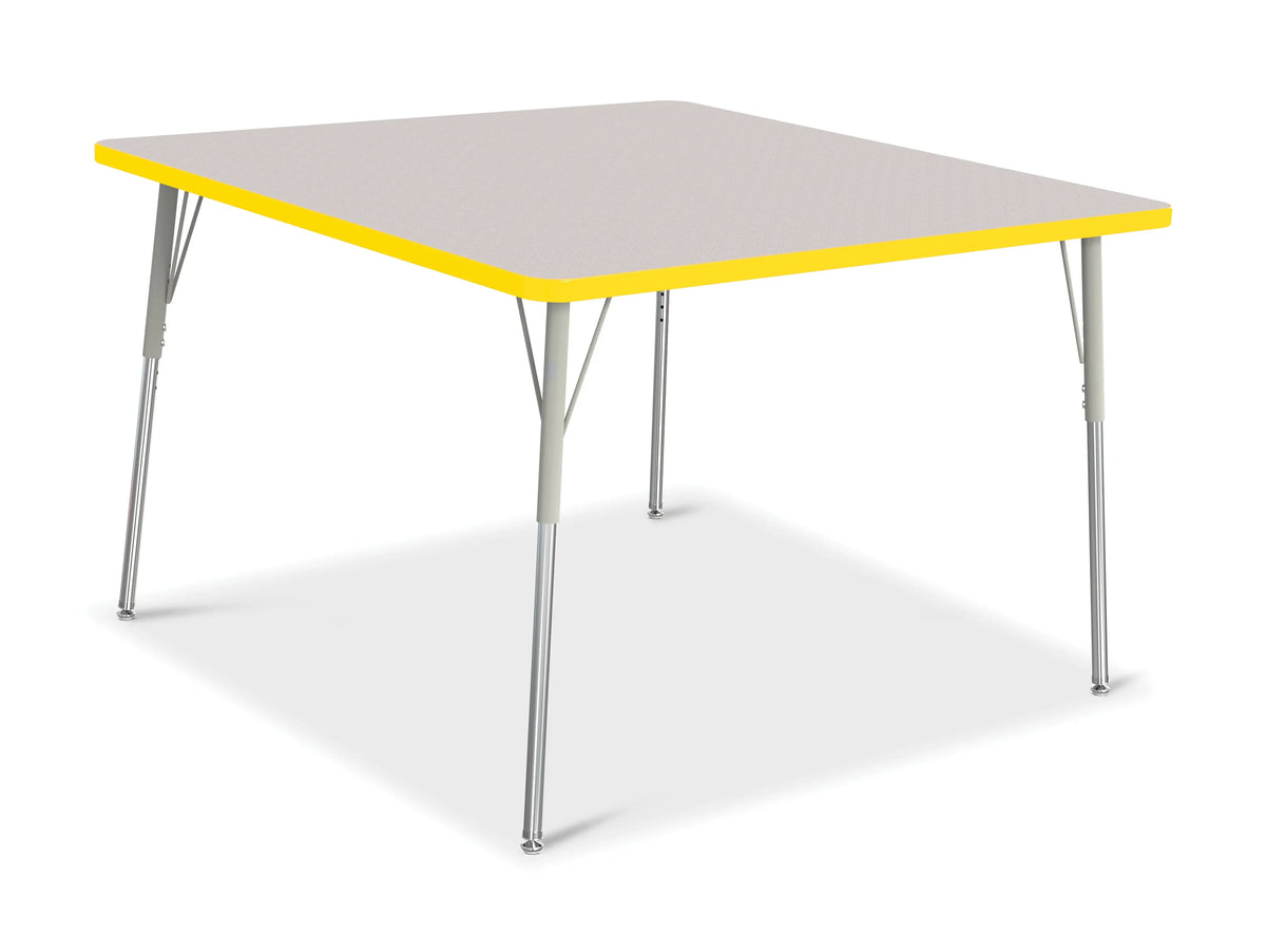 Berries® Square Activity Table - 48" X 48", A-height - Freckled Gray/Yellow/Gray