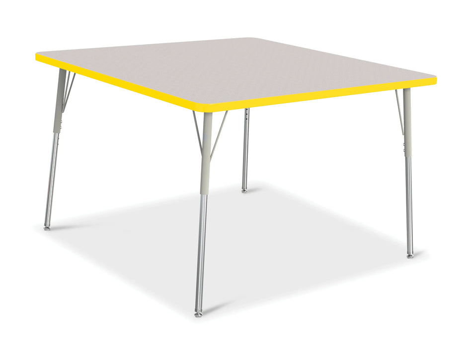 Berries® Square Activity Table - 48" X 48", A-height - Freckled Gray/Yellow/Gray