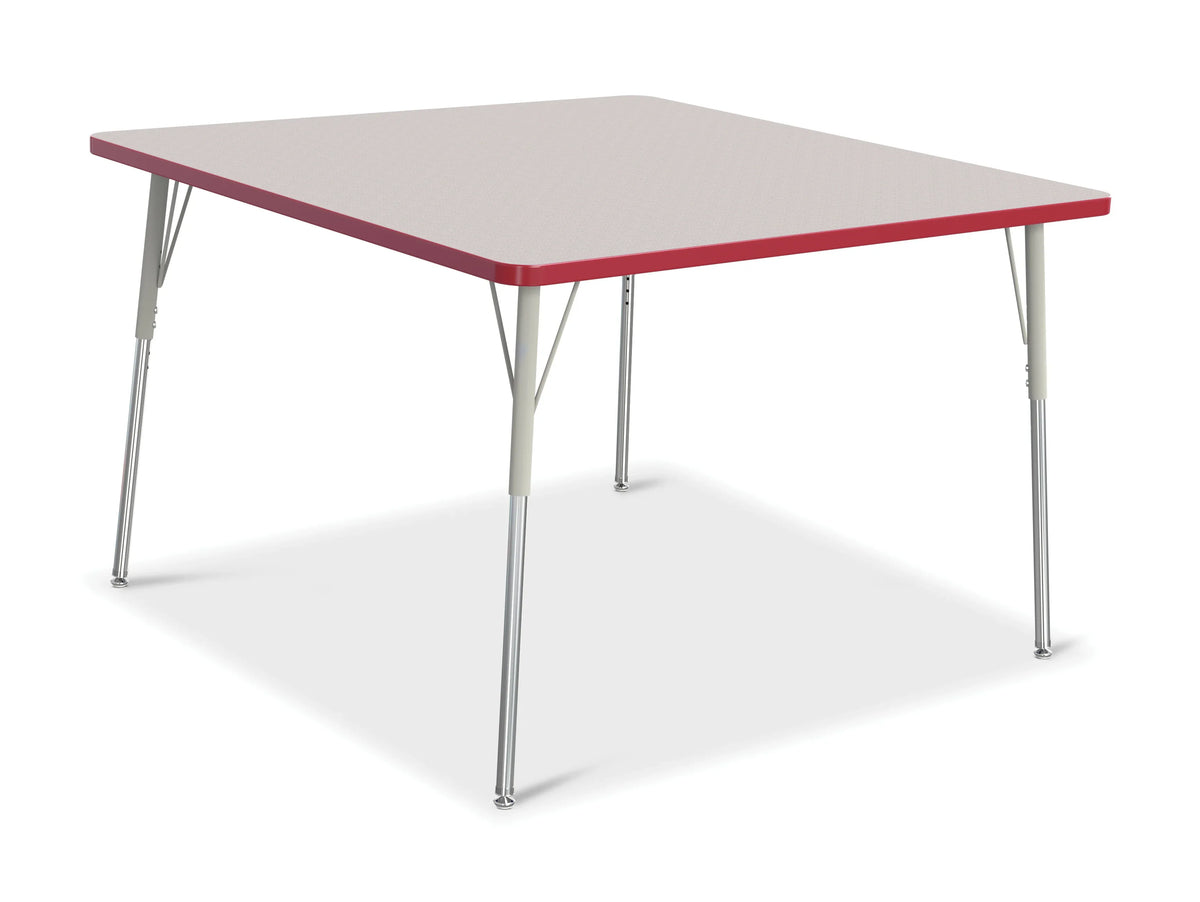Berries® Square Activity Table - 48" X 48", A-height - Freckled Gray/Red/Gray