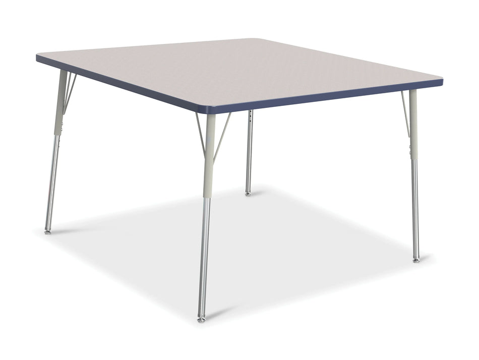 Berries® Square Activity Table - 48" X 48", A-height - Freckled Gray/Navy/Gray