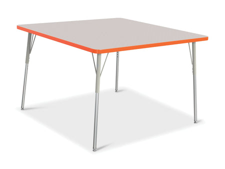 Berries® Square Activity Table - 48" X 48", A-height - Freckled Gray/Orange/Gray