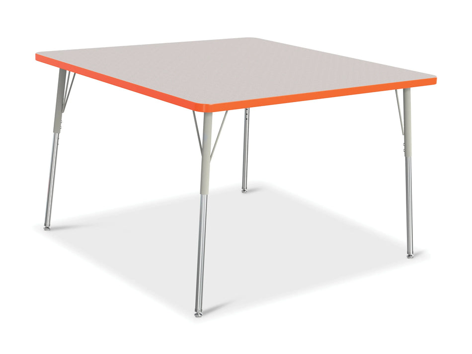 Berries® Square Activity Table - 48" X 48", A-height - Freckled Gray/Orange/Gray