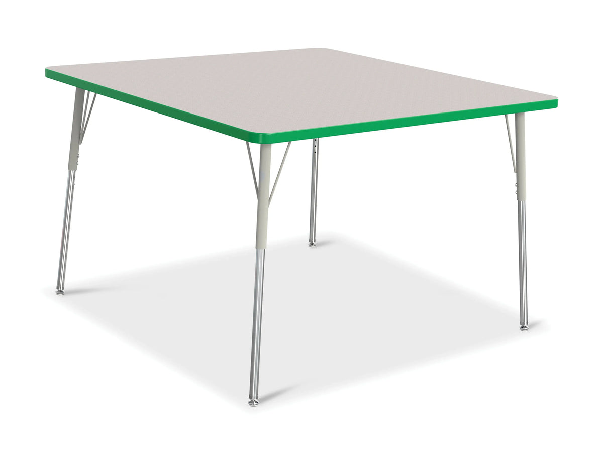 Berries® Square Activity Table - 48" X 48", A-height - Freckled Gray/Green/Gray