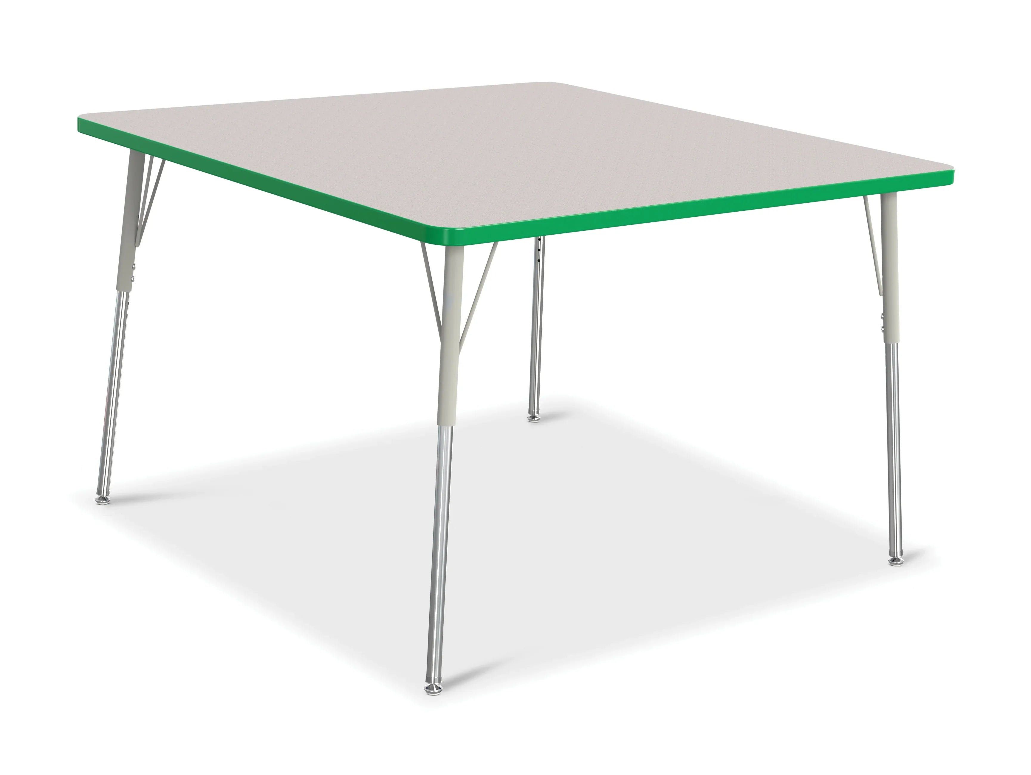 Berries® Square Activity Table - 48" X 48", A-height - Freckled Gray/Green/Gray