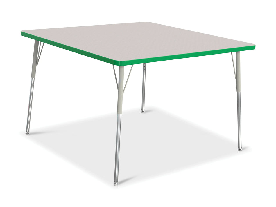 Berries® Square Activity Table - 48" X 48", A-height - Freckled Gray/Green/Gray