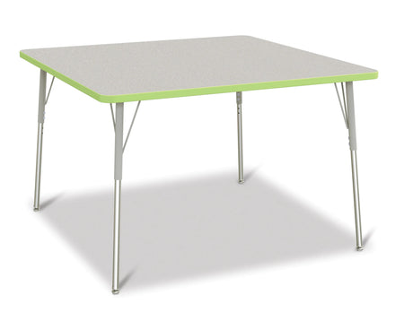 Berries® Square Activity Table - 48" X 48", A-height - Freckled Gray/Key Lime/Gray