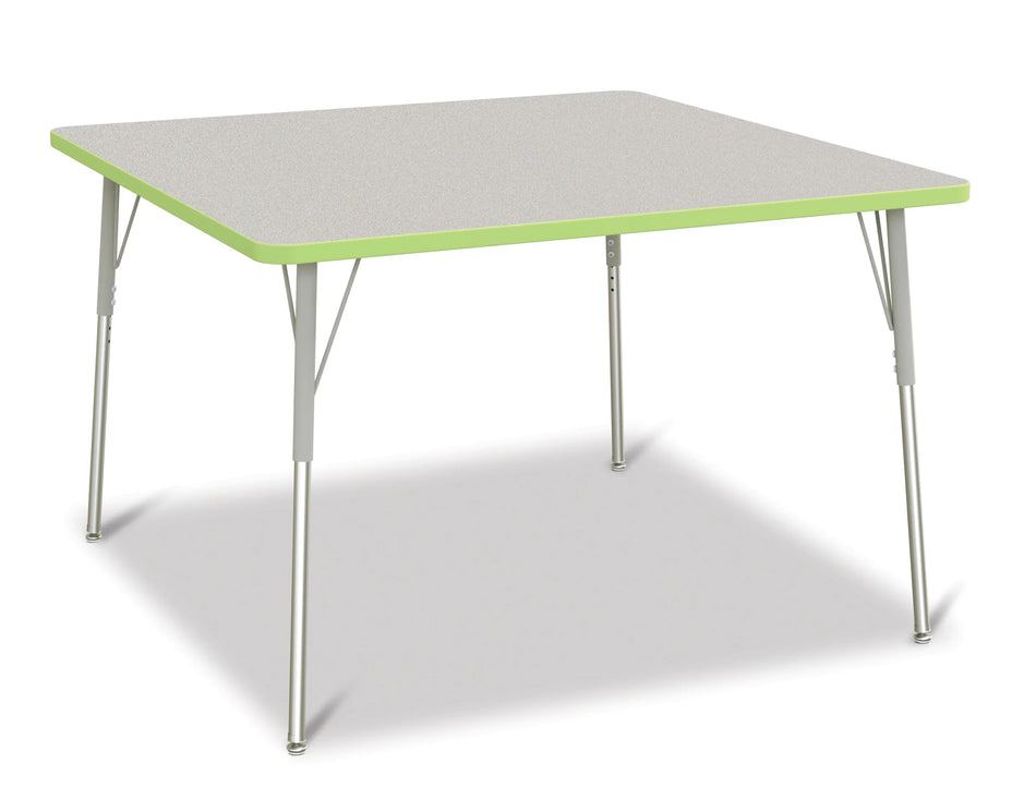 Berries® Square Activity Table - 48" X 48", A-height - Freckled Gray/Key Lime/Gray