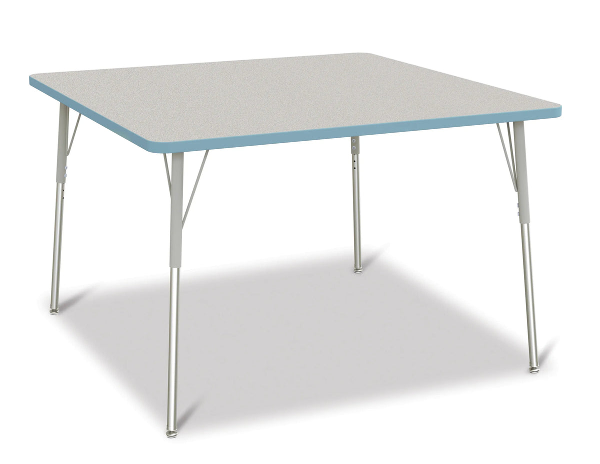 Berries® Square Activity Table - 48" X 48", A-height - Freckled Gray/Coastal Blue/Gray