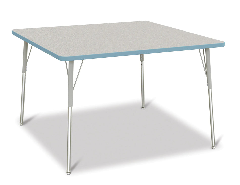 Berries® Square Activity Table - 48" X 48", A-height - Freckled Gray/Coastal Blue/Gray